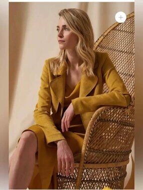 SOSKEN STUDIOS MARISSA MINICUCCI  HALLE MUSTARD - FAUX SUEDE  JACKET Size 2